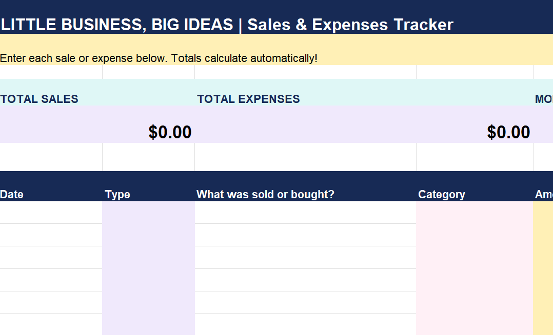 Sales and Expenses Tracker